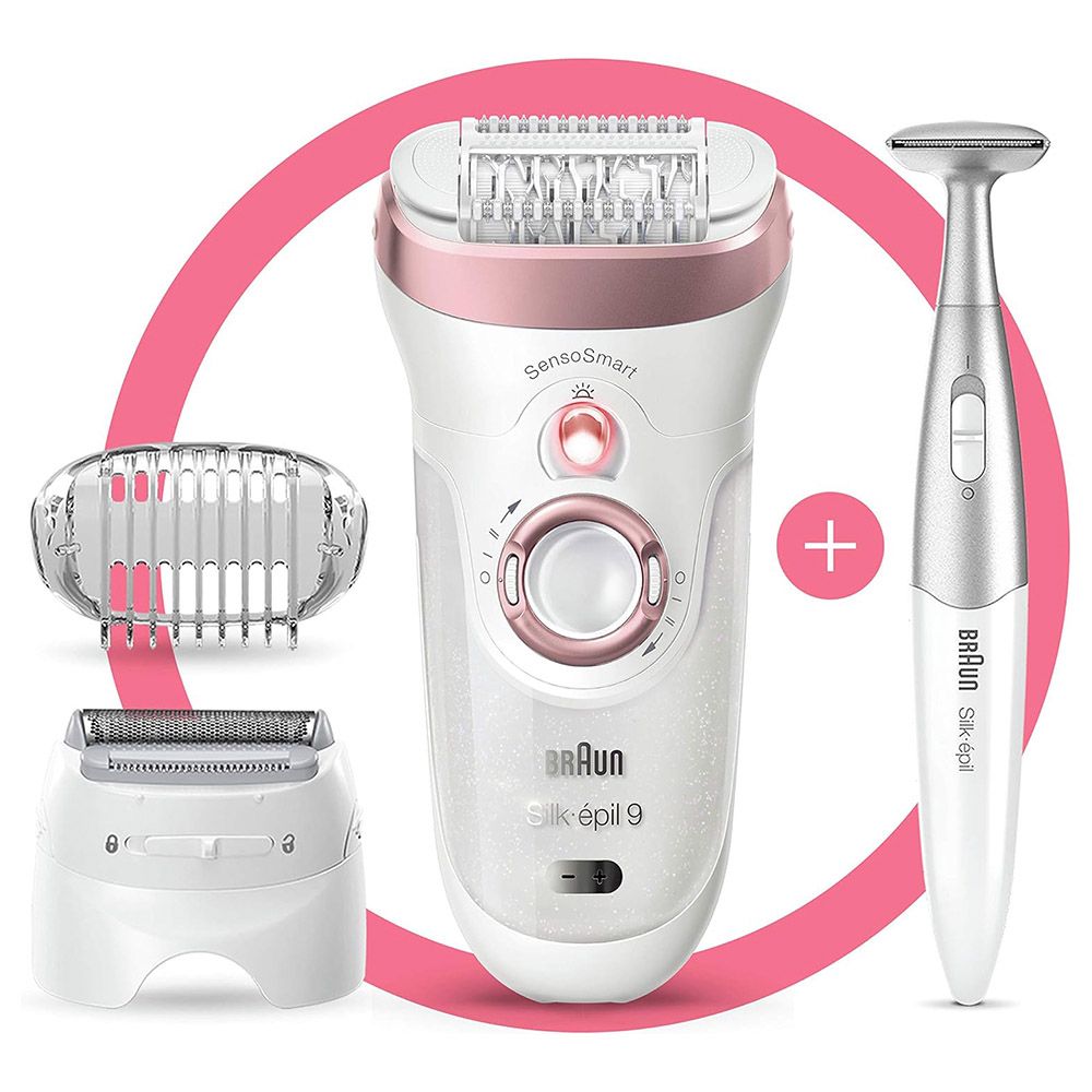 Braun - Silk-Epil 9 Epilator And Bikini Trimmer Kit - Rose Gold