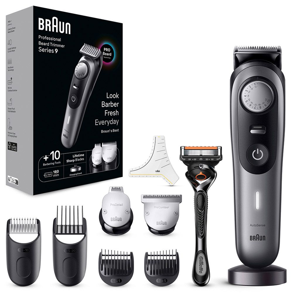 Braun - Series 9 Professional Beard Trimmer Kit - Grey