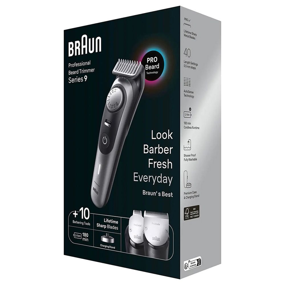 Braun - Series 9 Professional Beard Trimmer Kit - Grey