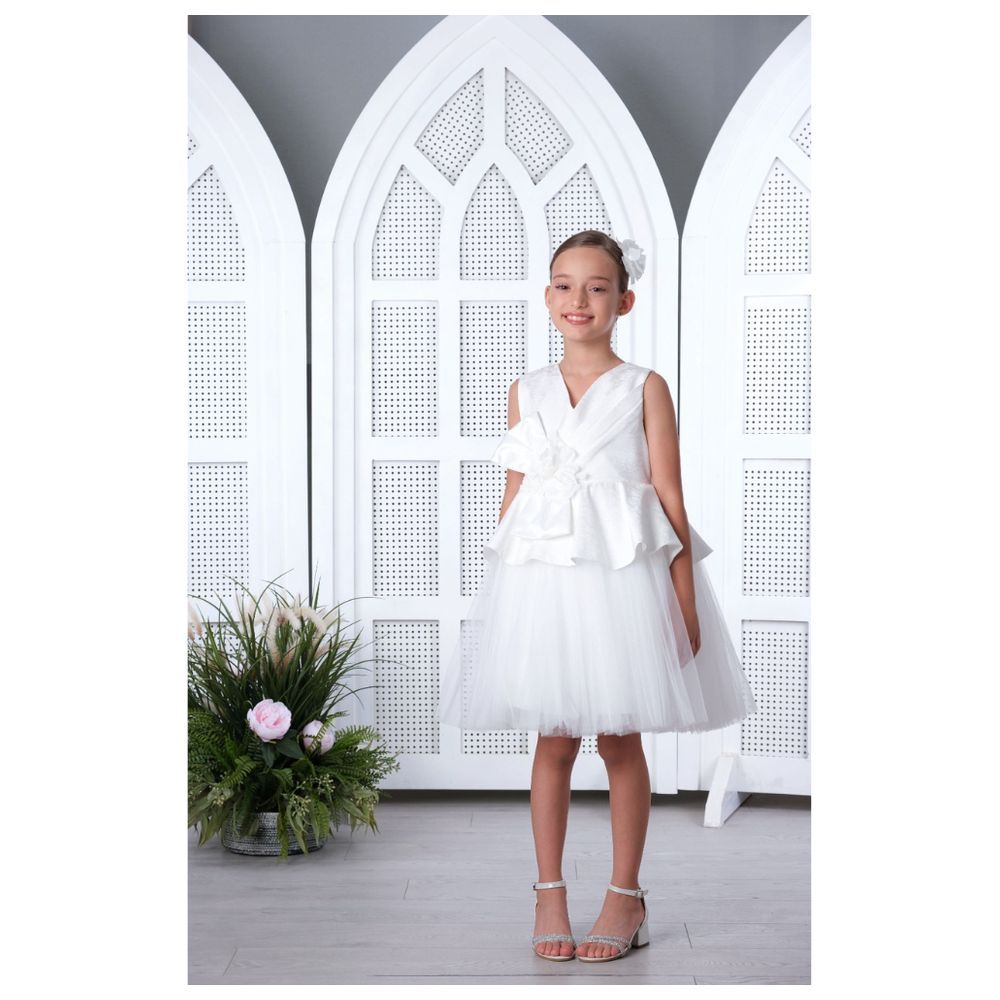 Via Bambino - Luxury Girl's Dress - White