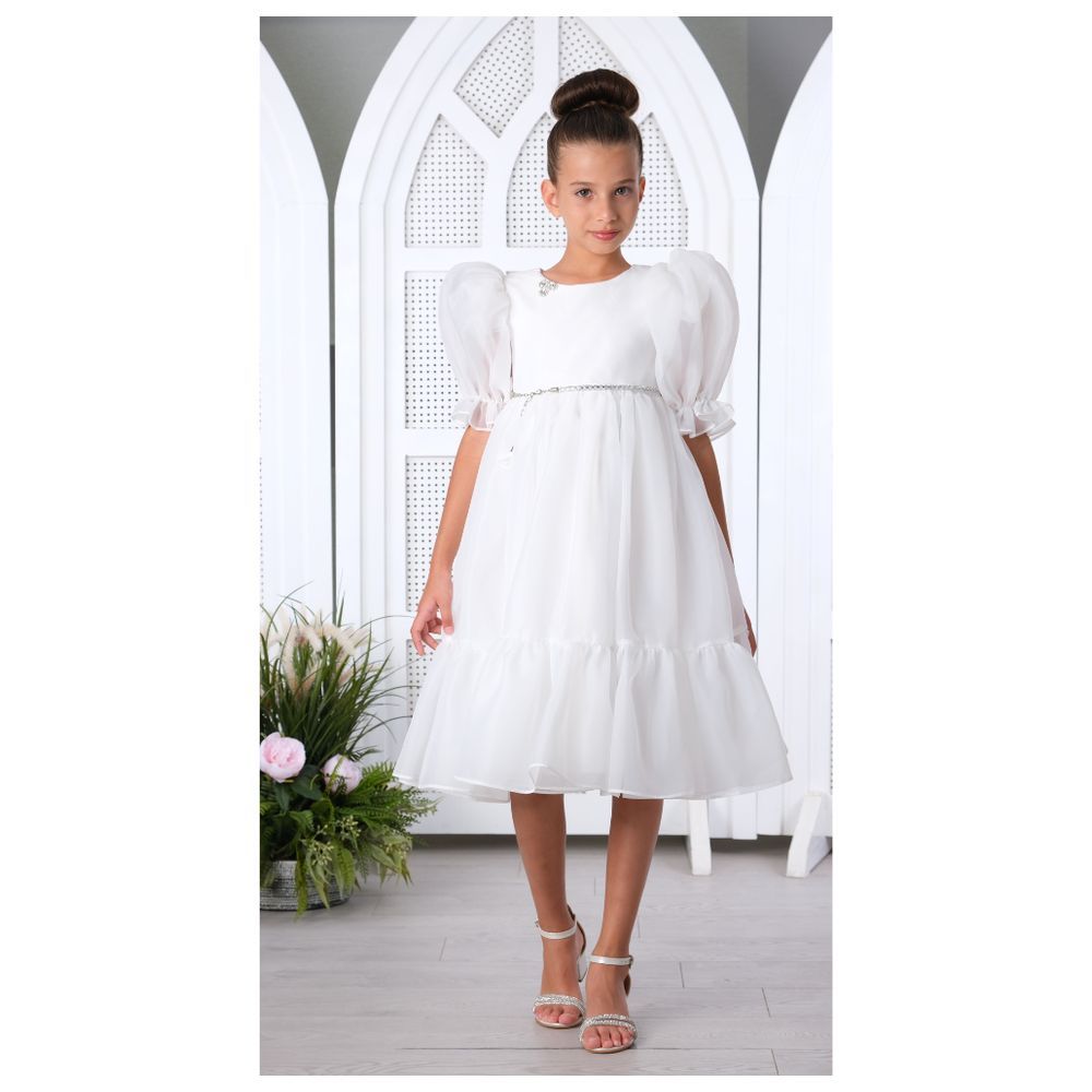 Via Bambino - A Touch of Purity and Elegance Girl's Dress - White