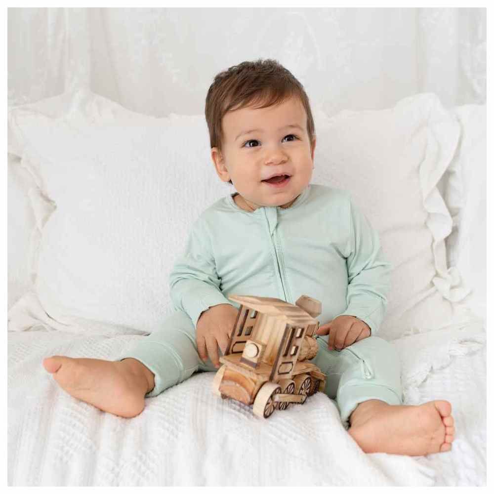 Hushabye - Organic Bamboo Sleepsuit - Light Sage