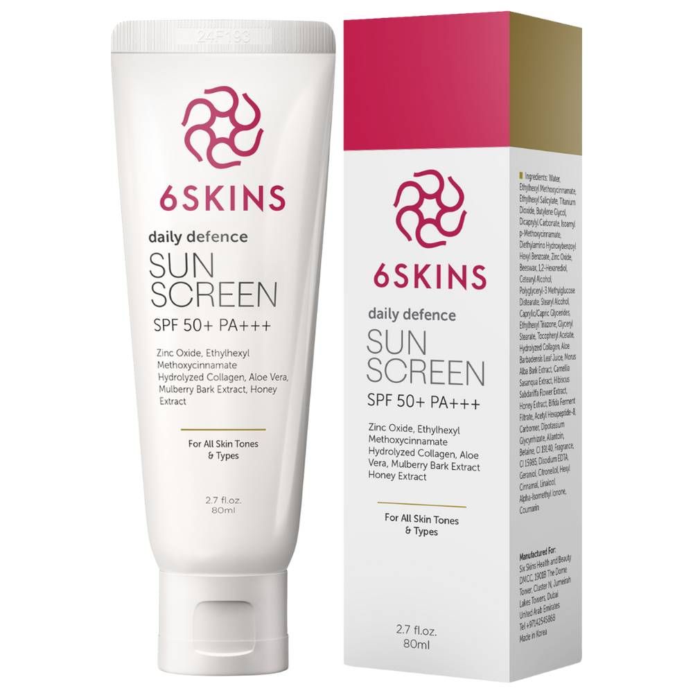 6 Skins - SPF 50 Pa++++ Daily Defence Sunscreen - 80 ml