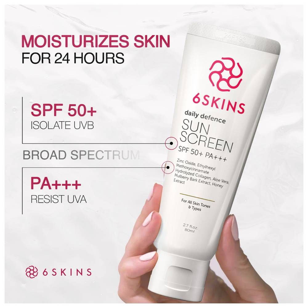 6 Skins - SPF 50 Pa++++ Daily Defence Sunscreen - 80 ml