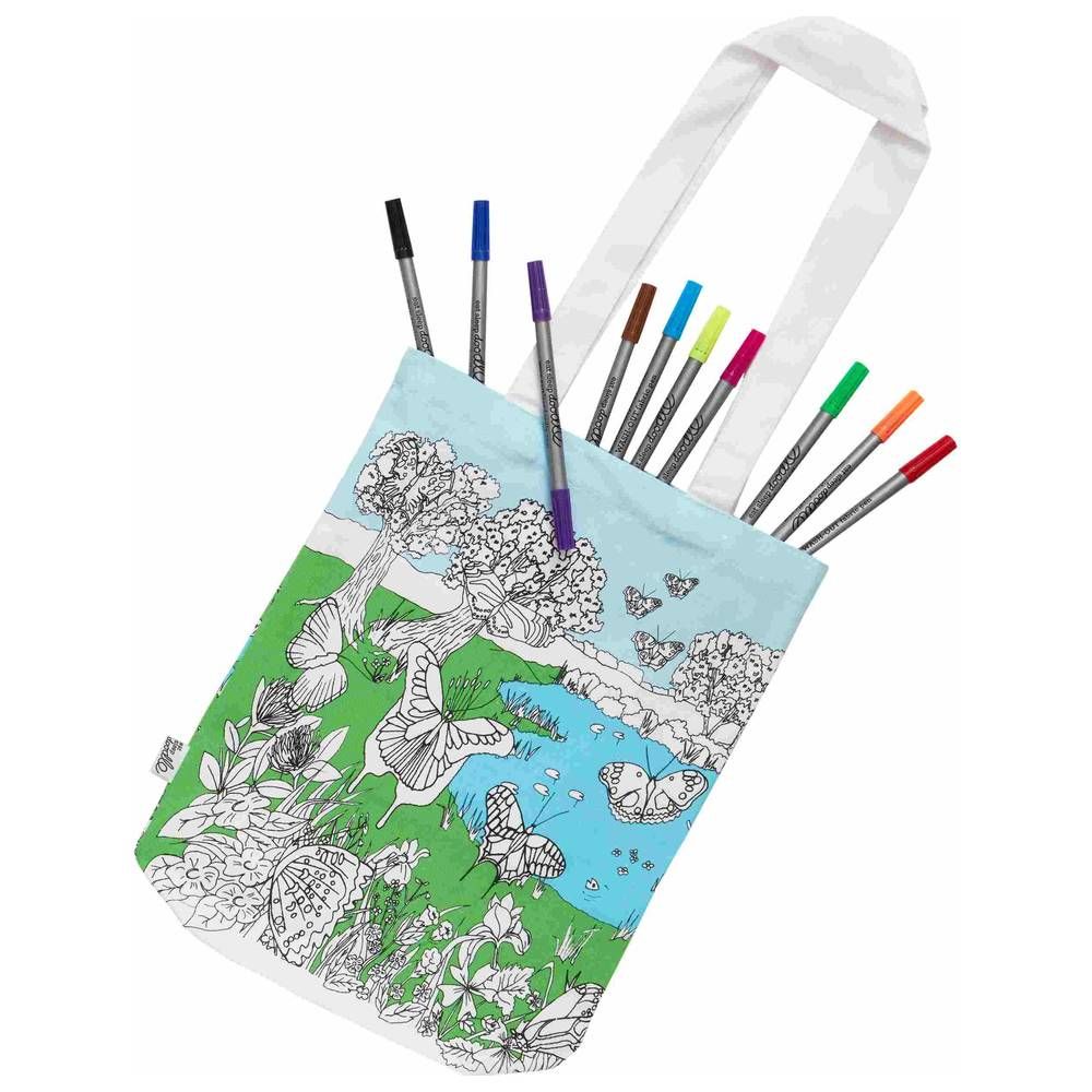 Eat Sleep Doodle - Color-In Tote - Butterfly