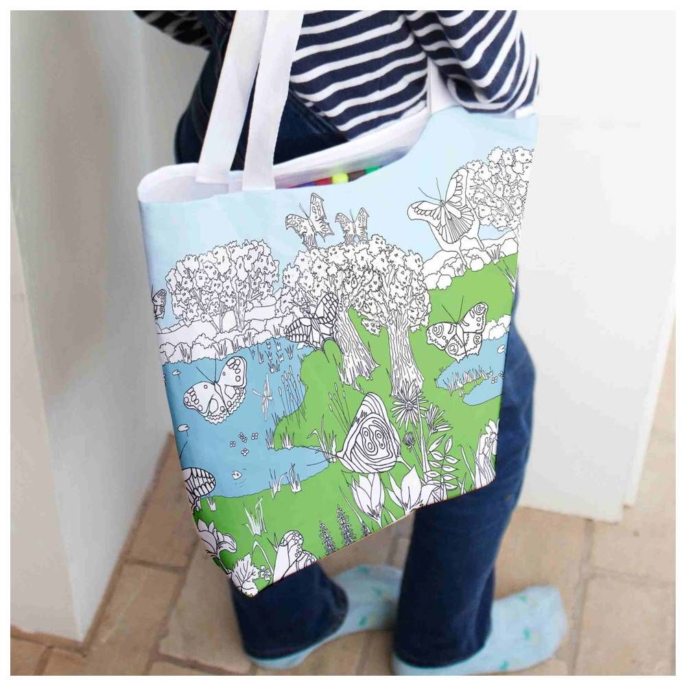 Eat Sleep Doodle - Color-In Tote - Butterfly