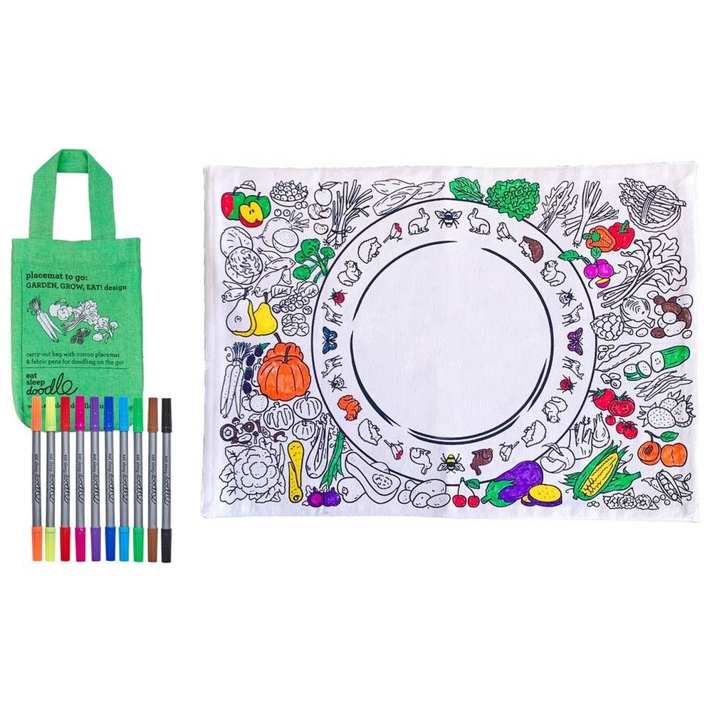 Eat Sleep Doodle - Placemat To Go - Garden Grow Eat