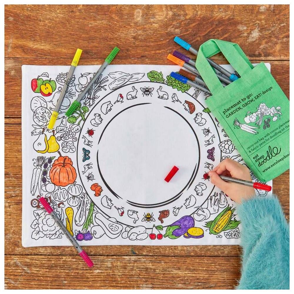 Eat Sleep Doodle - Placemat To Go - Garden Grow Eat