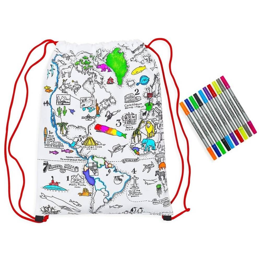 Eat Sleep Doodle - Backpack - World Map