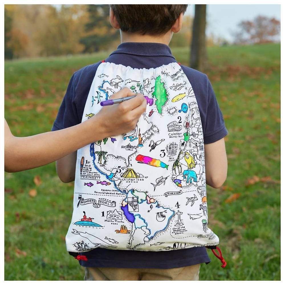 Eat Sleep Doodle - Backpack - World Map