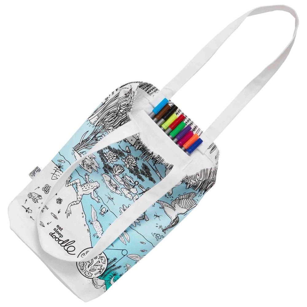 Eat Sleep Doodle - Color-In Tote - Pond Life