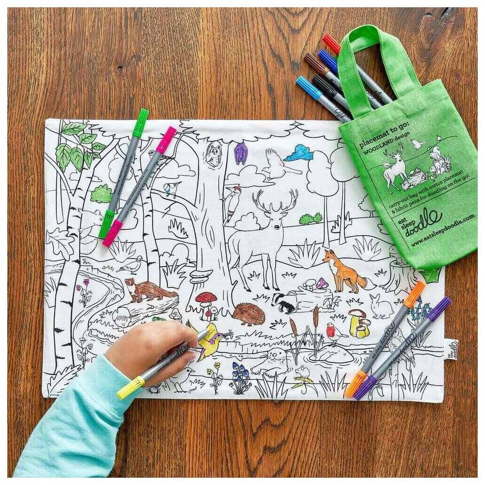 Eat Sleep Doodle - Placemat To Go - Woodland