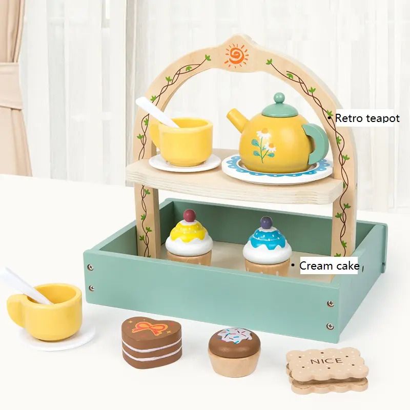 Factory Price - Kids Wooden Tea Pot Set