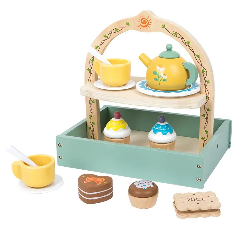 Factory Price - Kids Wooden Tea Pot Set