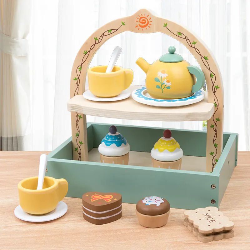 Factory Price - Kids Wooden Tea Pot Set