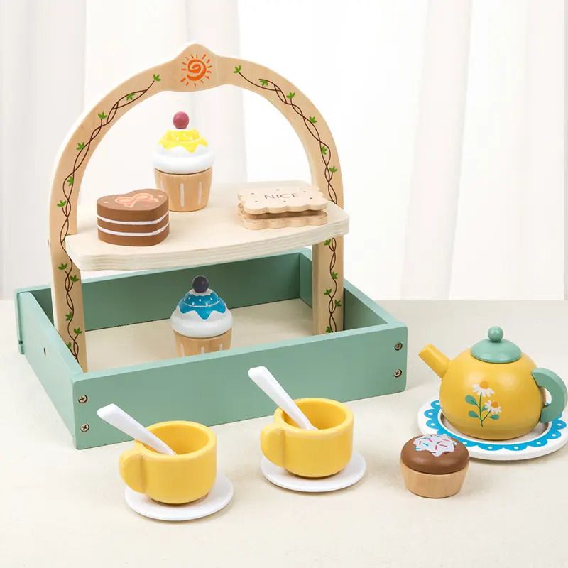 Factory Price - Kids Wooden Tea Pot Set