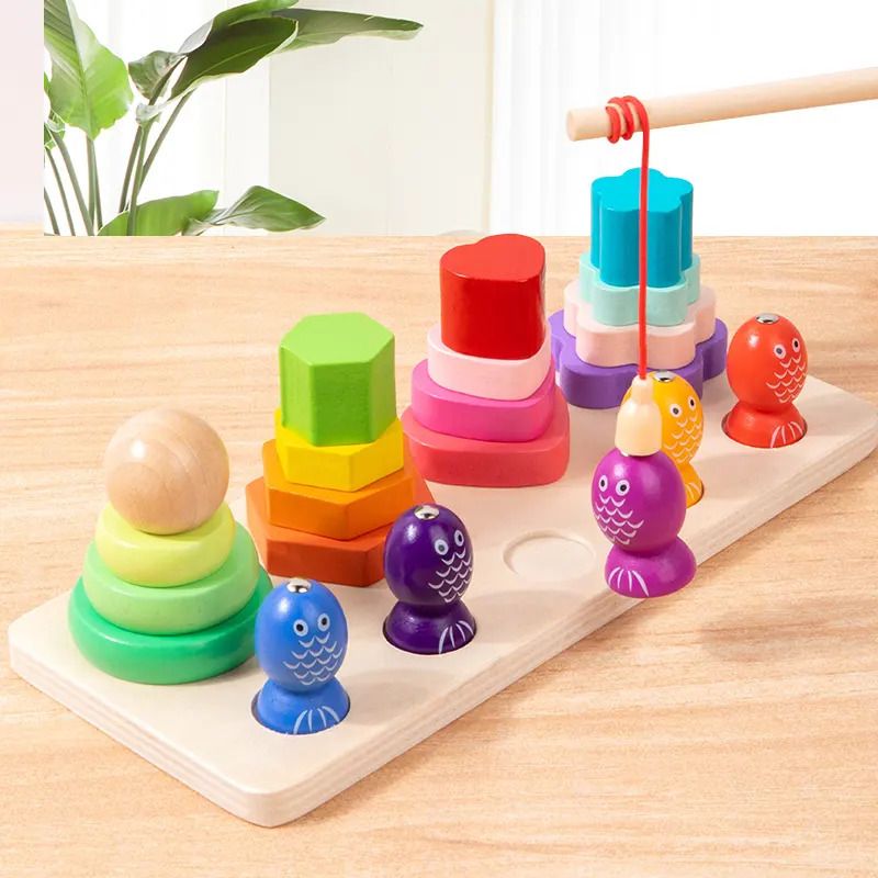 Factory Price - 4 Coloumn Tower And Magnetic Fishing Game