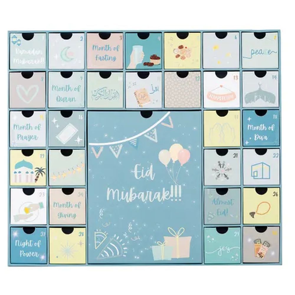 HilalFul - Ramadan Theme English Calendar Box - Blue