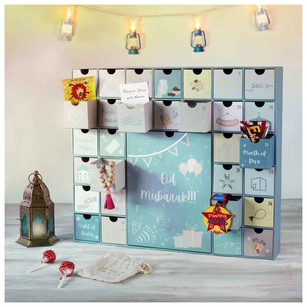 HilalFul - Ramadan Theme English Calendar Box - Blue