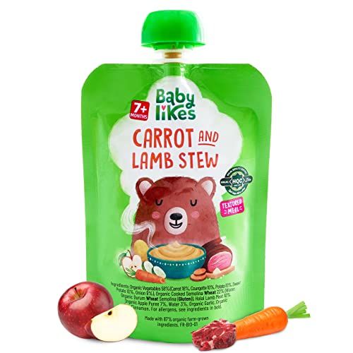 Babylikes - Halal Baby Puree Food Pouch - Carrot And Lamb Stew - 130 g - 6 Pcs