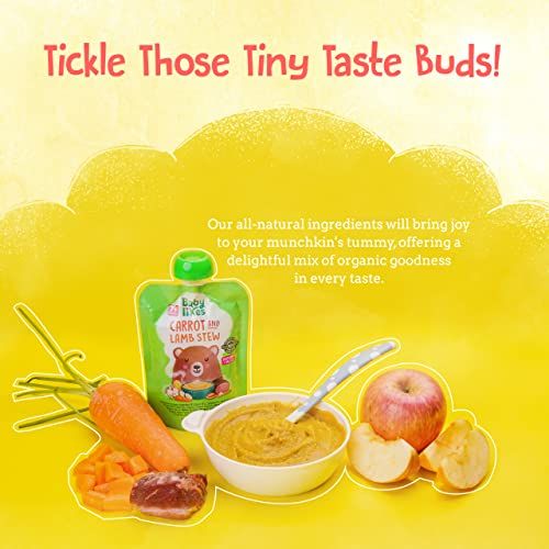 Babylikes - Halal Baby Puree Food Pouch - Carrot And Lamb Stew - 130 g - 6 Pcs