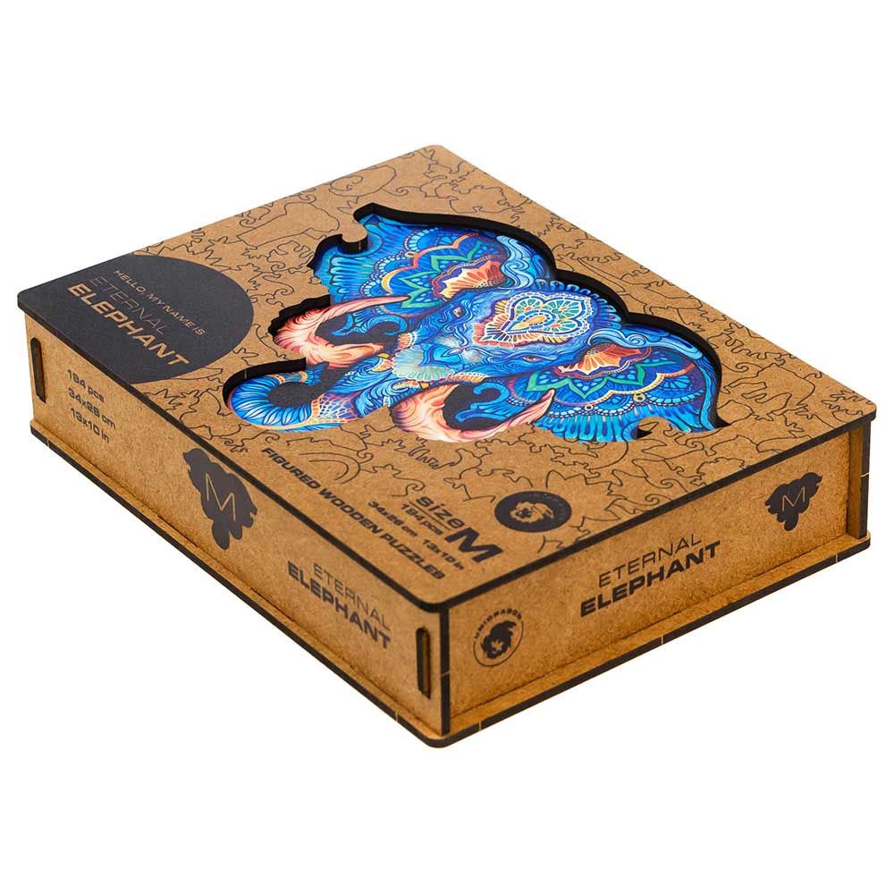 Unidragon - Figured Wooden Puzzle Kit - Eternal Elephant - Medium - 194pcs