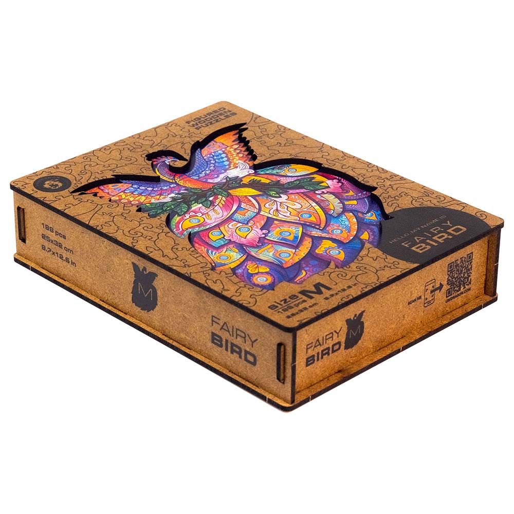 Unidragon - Figured Wooden Puzzle Kit - Fairy Bird - Medium - 198pcs