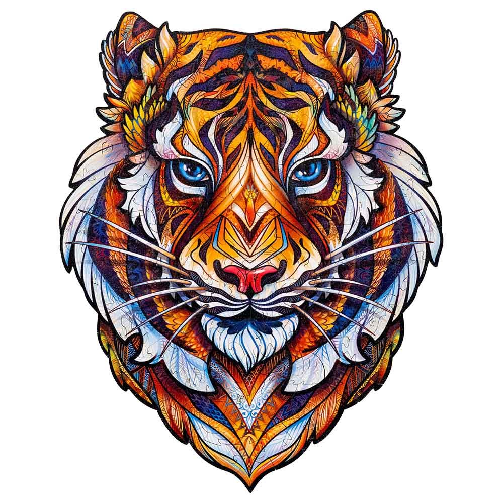 Unidragon - Figured Wooden Puzzle Kit - Lovely Tiger - Small - 104pcs