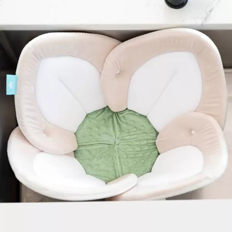 Blooming Bath - Lotus w/ Snaps - Baby Bath Seat- Cream/White/Olive