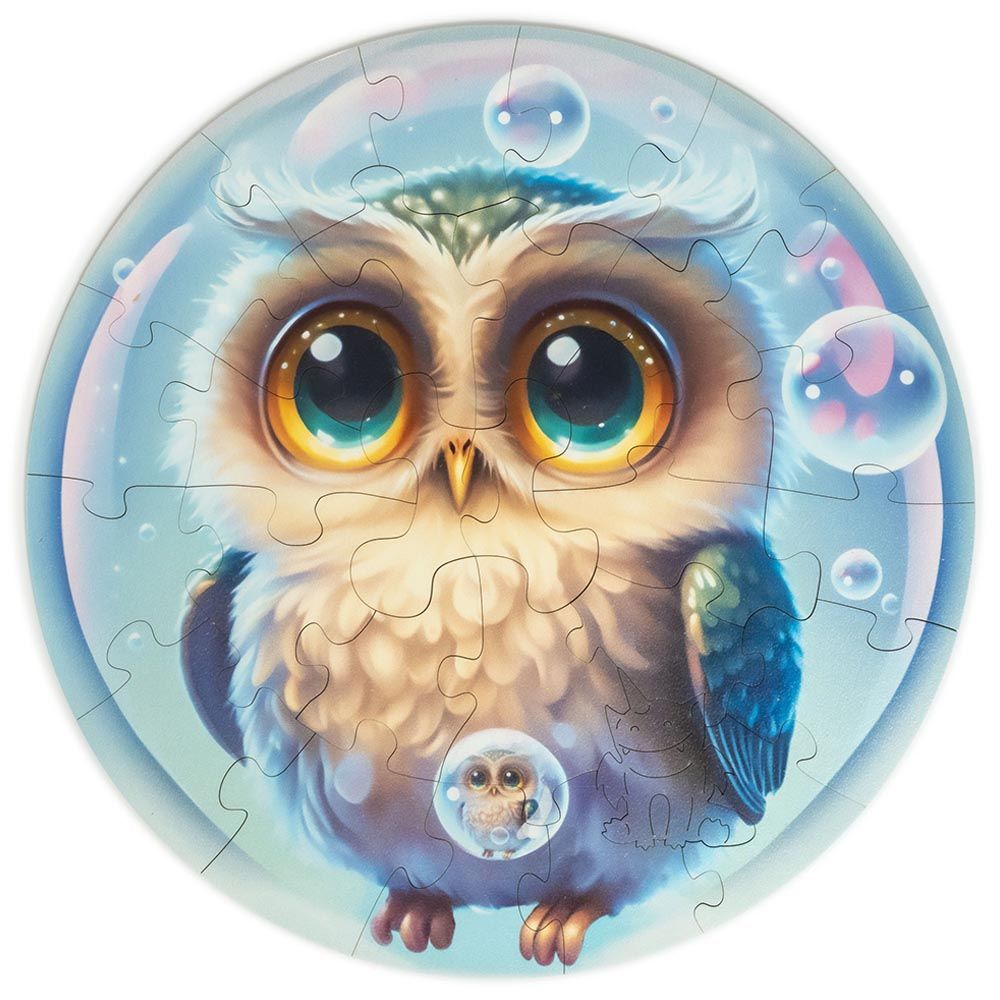 Unidragon - Figured Wooden Puzzle Kit - Owl Bubblezz - 30pcs