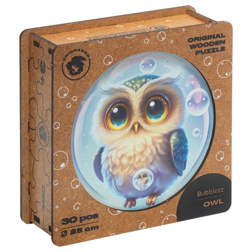 Unidragon - Figured Wooden Puzzle Kit - Owl Bubblezz - 30pcs