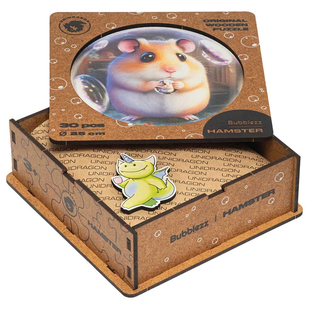 Unidragon - Figured Wooden Puzzle Kit - Hamster Bubblezz - 30pcs