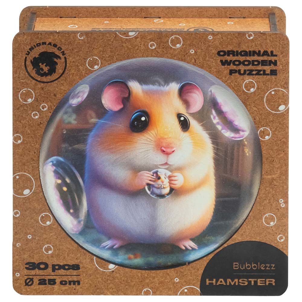 Unidragon - Figured Wooden Puzzle Kit - Hamster Bubblezz - 30pcs