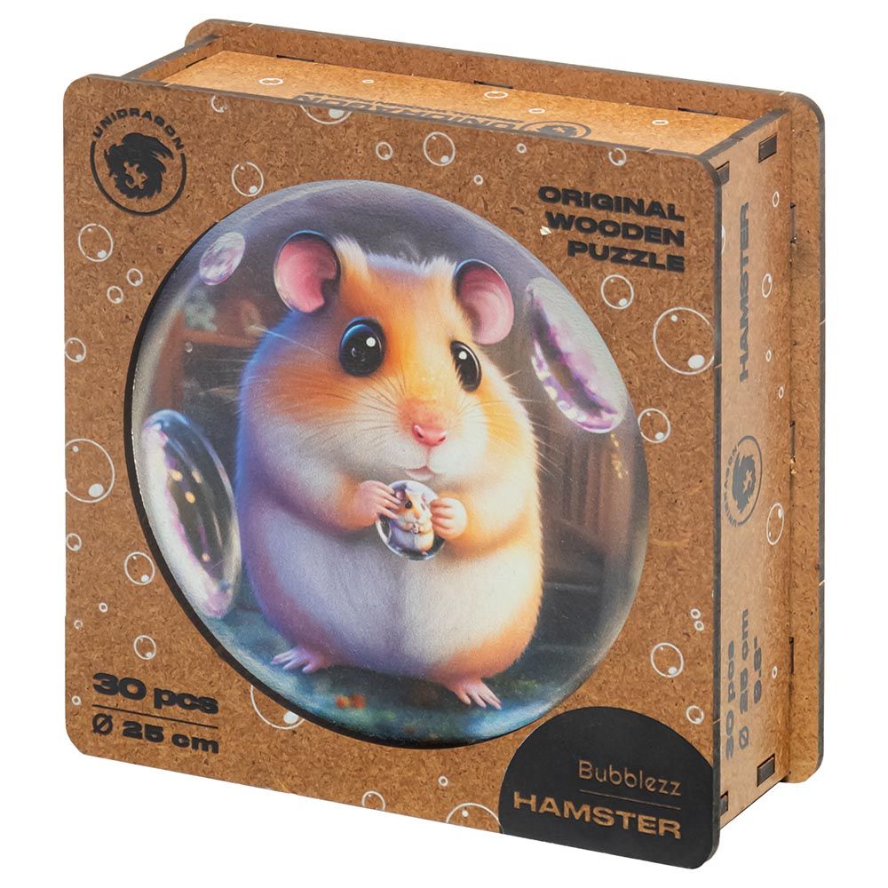 Unidragon - Figured Wooden Puzzle Kit - Hamster Bubblezz - 30pcs