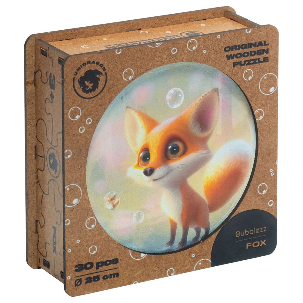 Unidragon - Figured Wooden Puzzle Kit - Fox Bubblezz - 30pcs