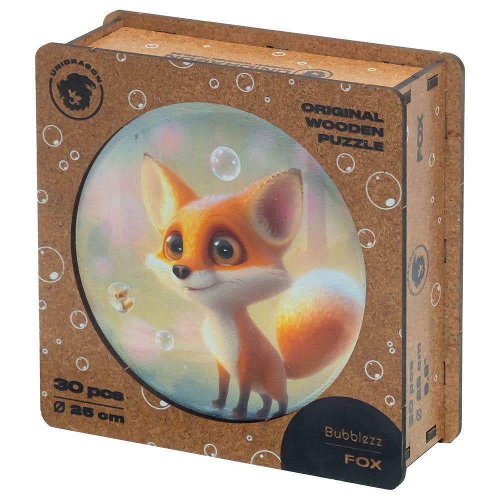 Unidragon - Figured Wooden Puzzle Kit - Fox Bubblezz - 30pcs