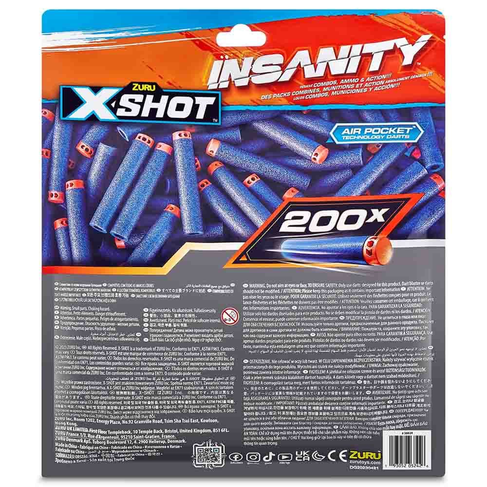 X-Shot - Insanity Refill Darts Foilbag - 200pcs