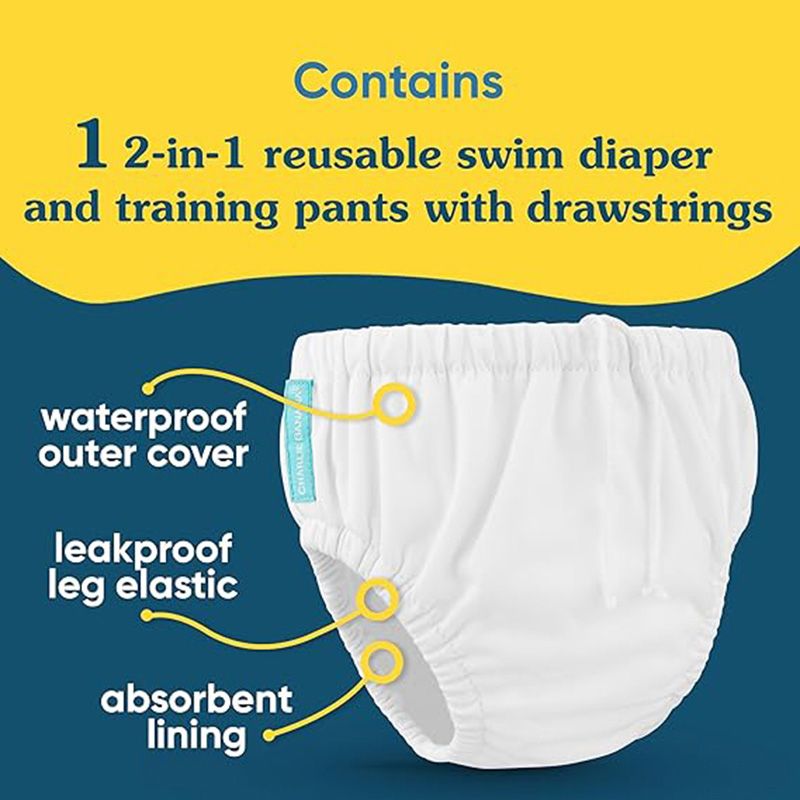 Charlie Banana - Reusable Swim Diaper - Blue Pineapple - Size M - 6.5-9kg