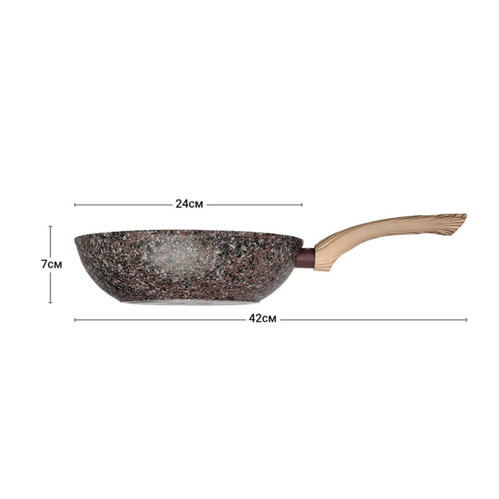 Fissman - Magic Brown Series Non-Stick Wok - Chocolate - 24x7 cm