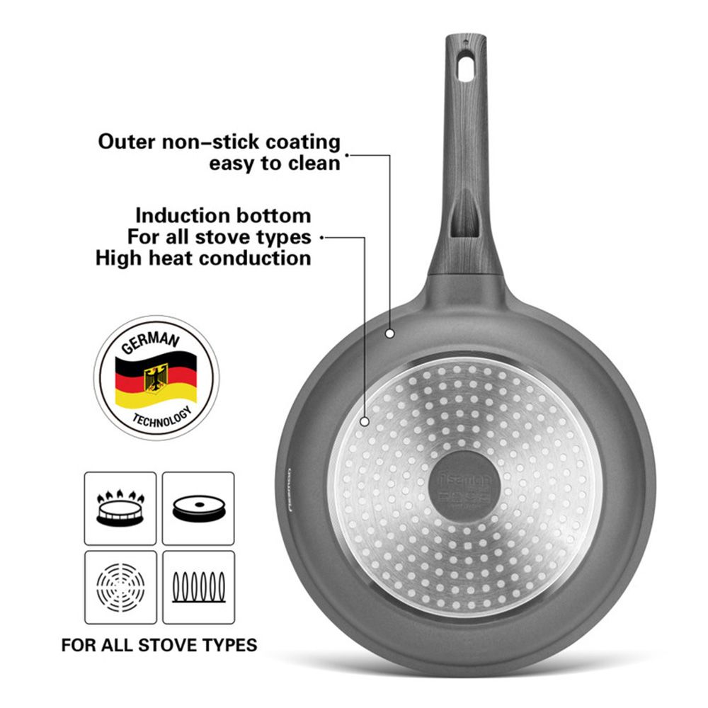 Fissman - Prestige Series Non-Stick Frying Pan - Grey - 24x5.5 cm