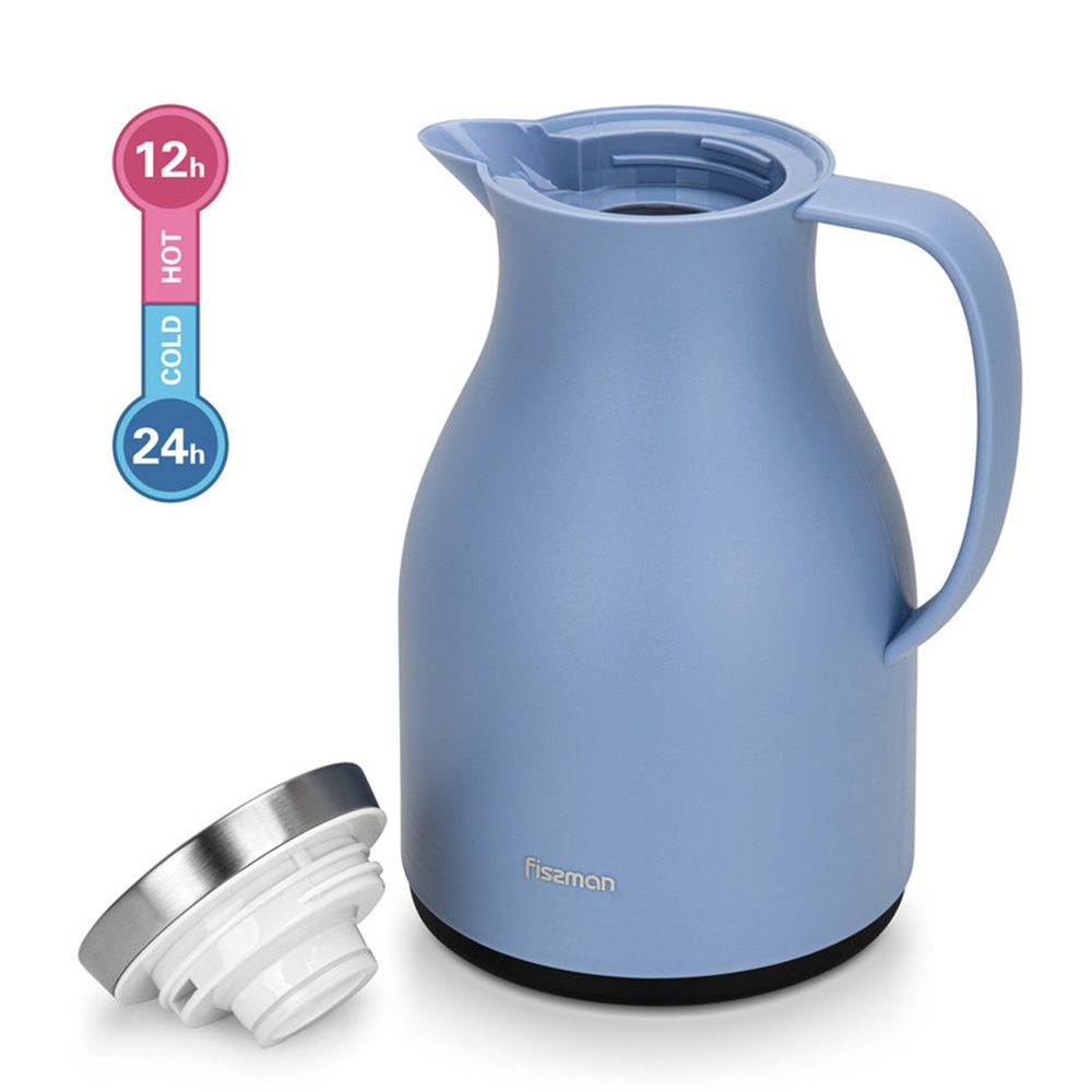 Fissman - Vacuum Insulated Flask With Pink Glass Liner - Blue - 1 L