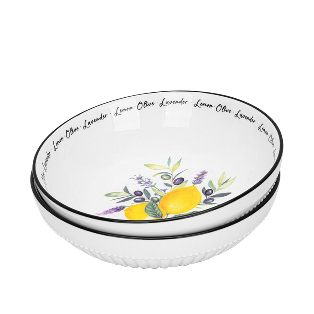 Fissman - Lemon Provence Series Deep Plate - White - 18 cm - 2pcs