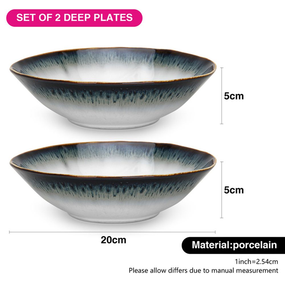 Fissman - Galactica Porcelain Deep Plate - 20 cm - 2pcs