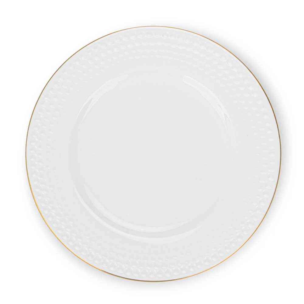 Fissman - Noemi Fine Bone China Plate - White - 20 cm - 2pcs