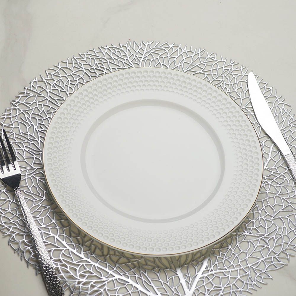 Fissman - Noemi Fine Bone China Plate - White - 25 cm - 2pcs