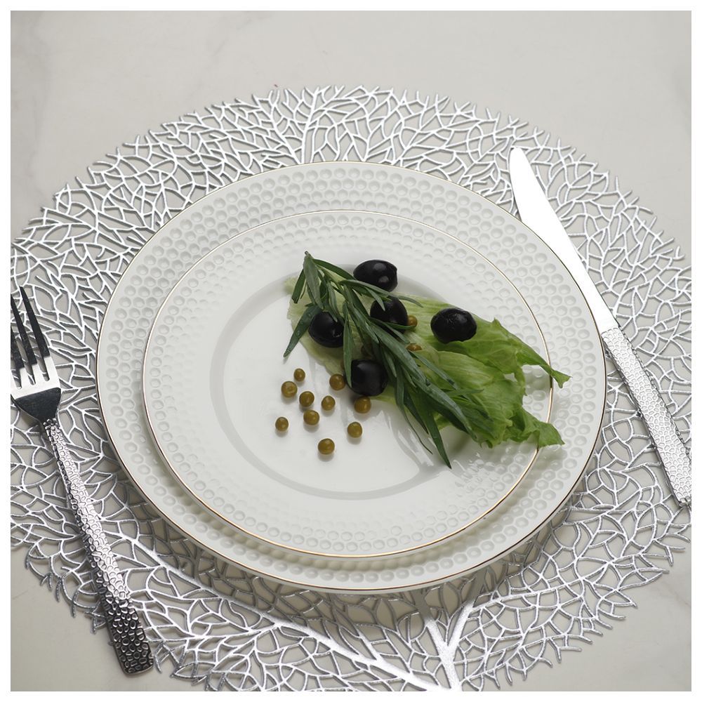 Fissman - Noemi Fine Bone China Plate - White - 25 cm - 2pcs