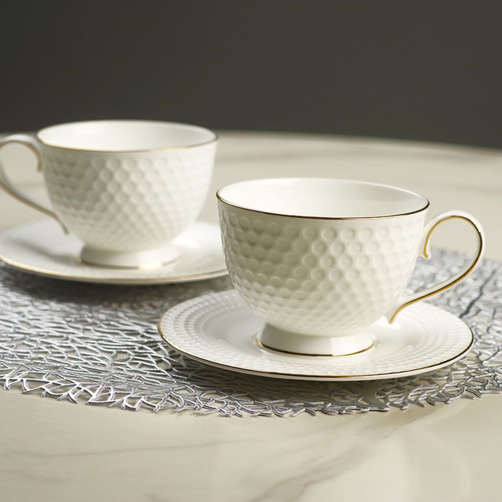 Fissman - Noemi Fine Bone China Cup & Saucer - 300 ml - 4pcs