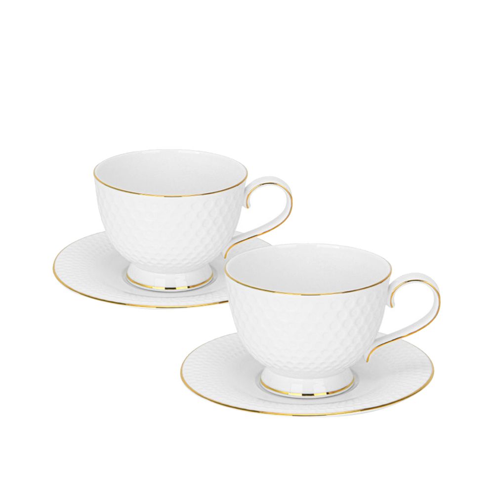 Fissman - Noemi Fine Bone China Cup & Saucer - 300 ml - 4pcs