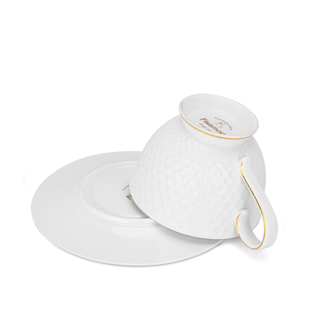 Fissman - Noemi Fine Bone China Cup & Saucer - 300 ml - 4pcs