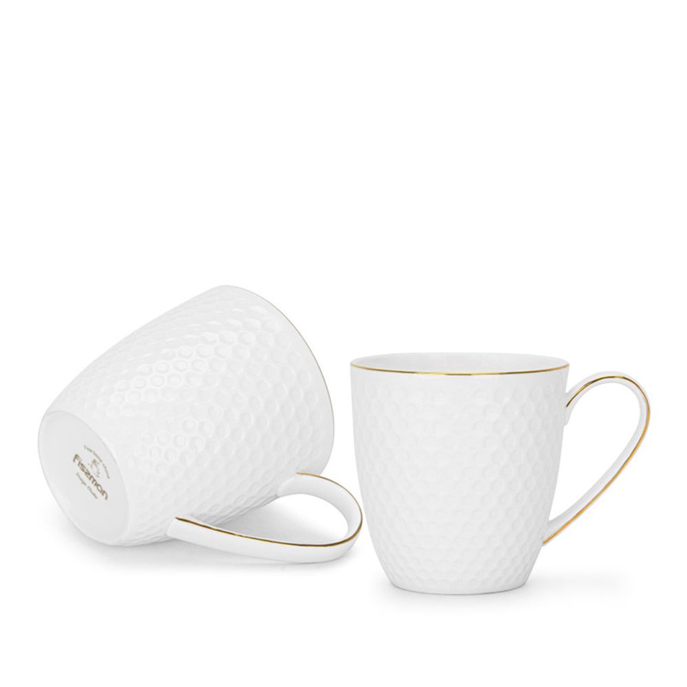 Fissman - Noemi Fine Bone China Mug - White - 400 ml - 2pcs